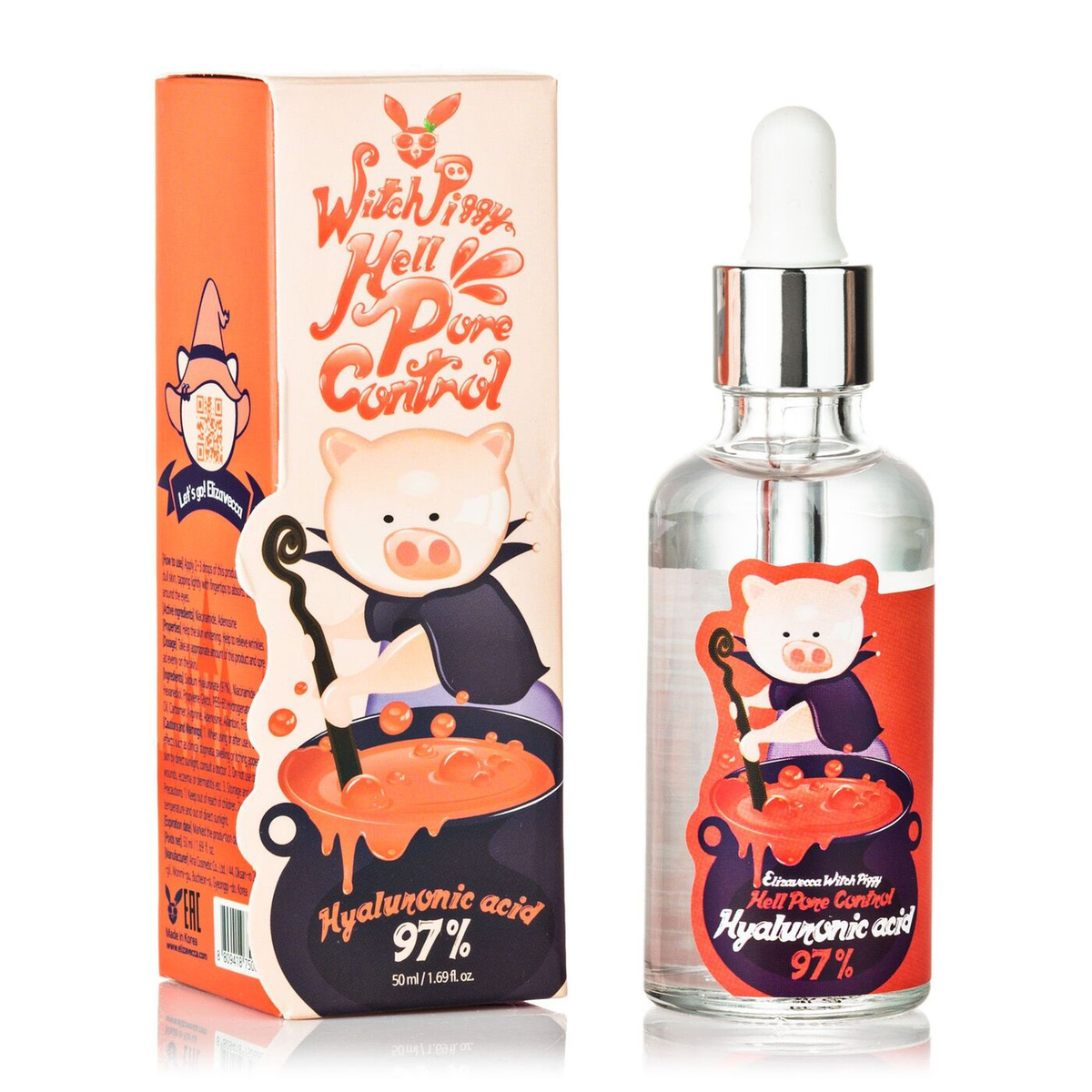 Elizavecca Сыворотка для лица с гиалуроновой кислотой 97% Hell Pore Control  Hyaluronic Acid, 50ml