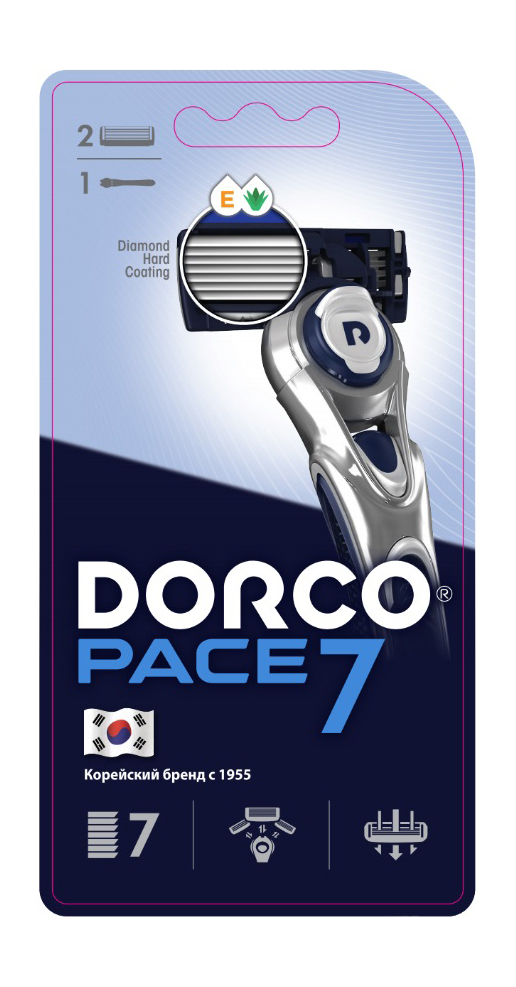 DORCO Станок для бритья Dorco Pace 7, 2 сменные кассеты