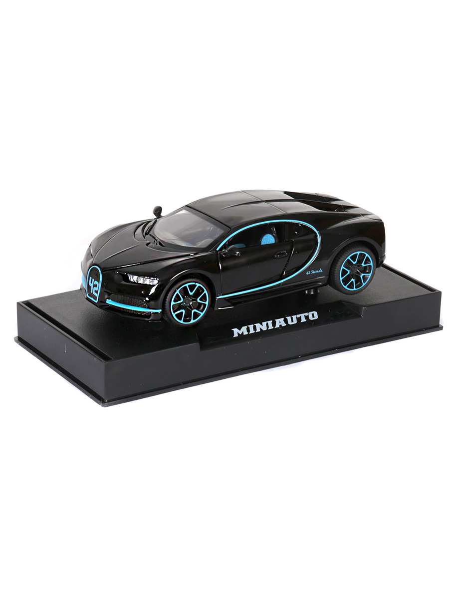 Модель машины 1:32 Bugatti Chiron музыка, свет, инерция Черный - купить с  доставкой по выгодным ценам в интернет-магазине OZON (512020290)