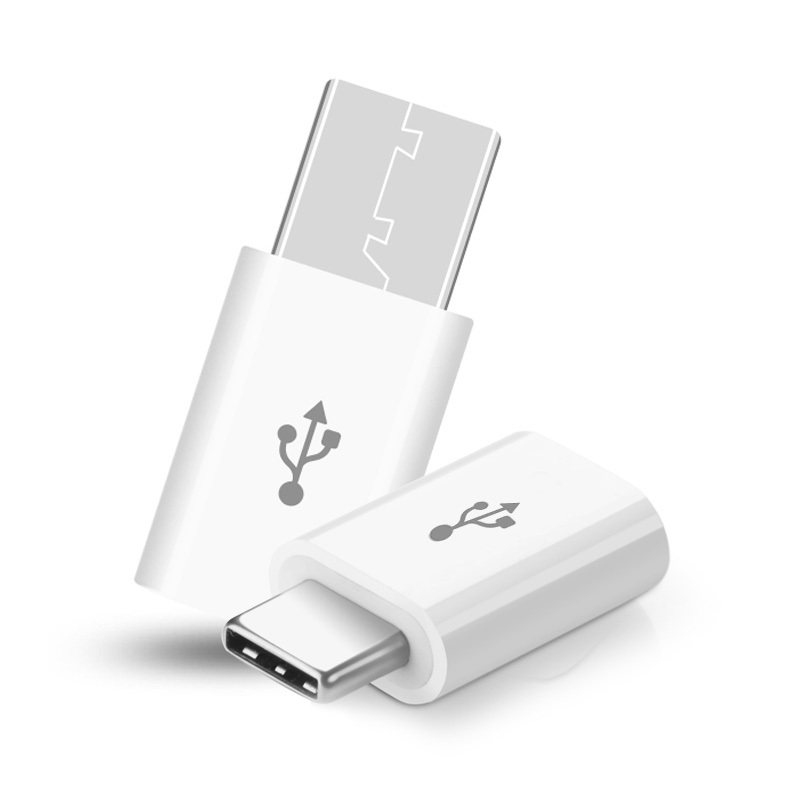 Адаптер, USB-переходник Type C - Micro USB (OTG) белый