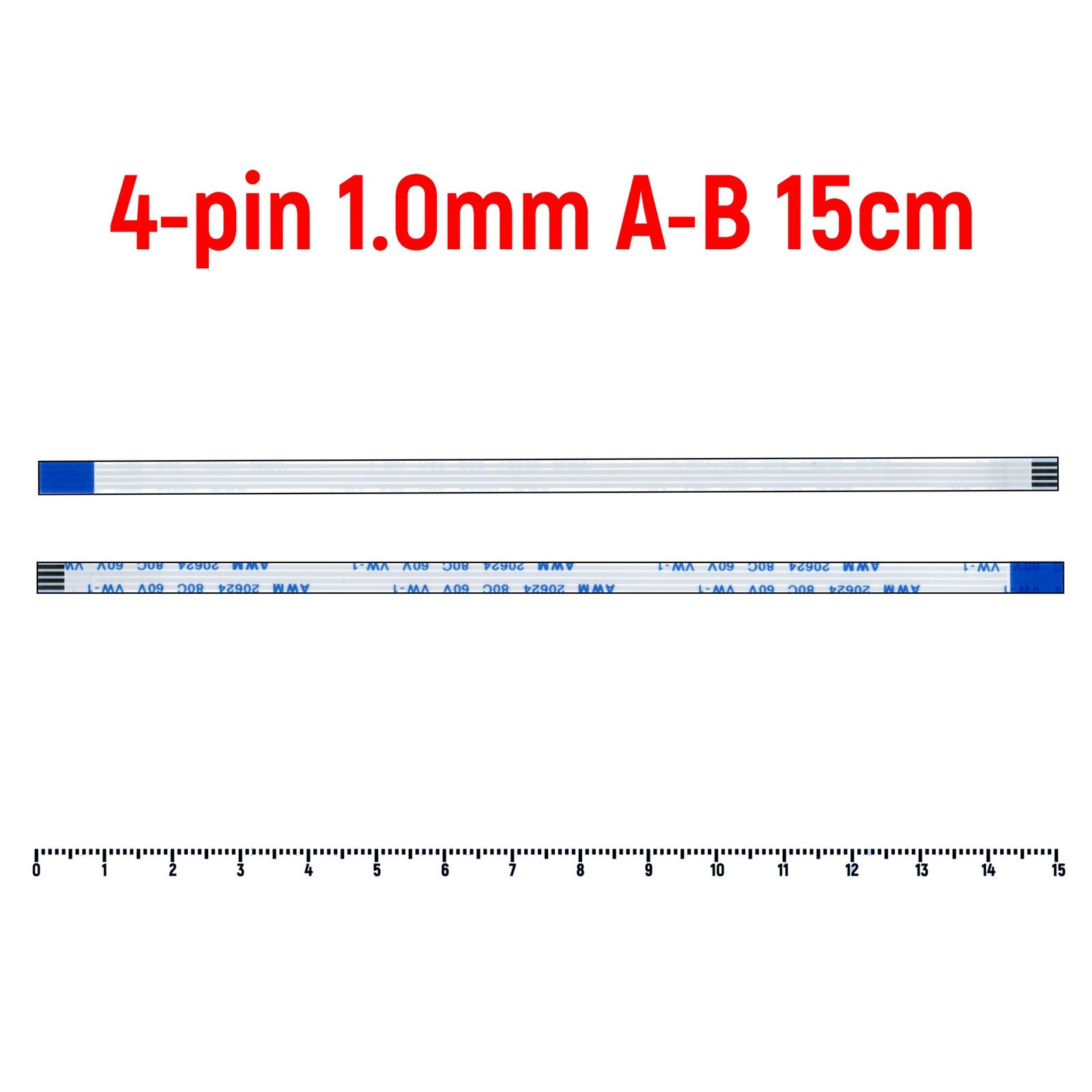 ШлейфFFC4-pinШаг1.0mmДлина15cmОбратныйA-BAWM2062480C60VVW-1