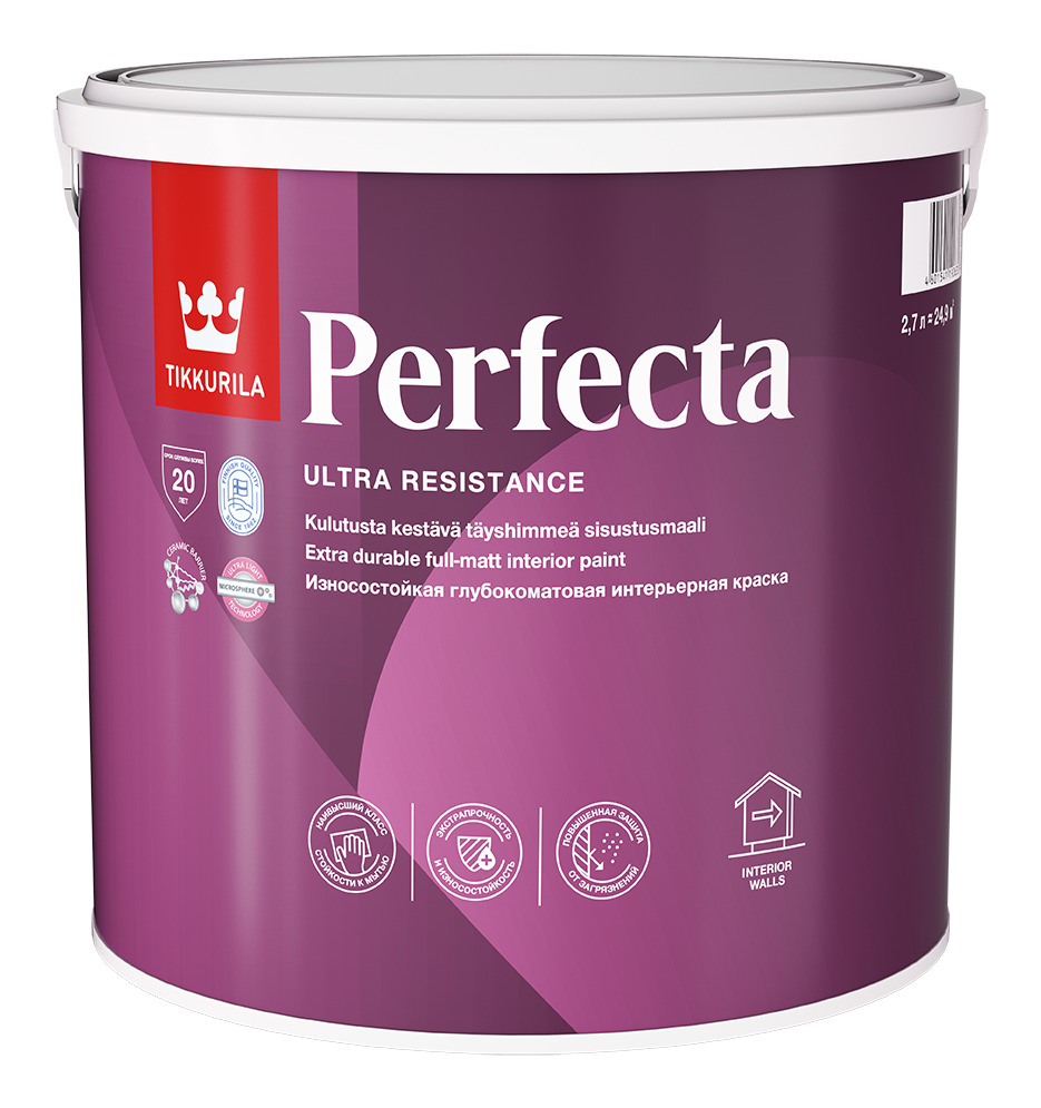 Краска Tikkurila PERFECTA_A, Водно-дисперсионная, Матовое покрытие, белый -  купить в интернет-магазине OZON по выгодной цене (150264882)