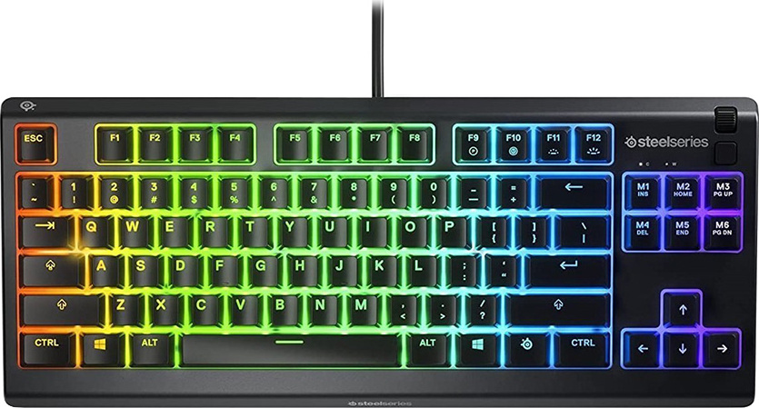 SteelSeries Игровая клавиатура проводная Apex 3 TKL, Русская раскладка, черный