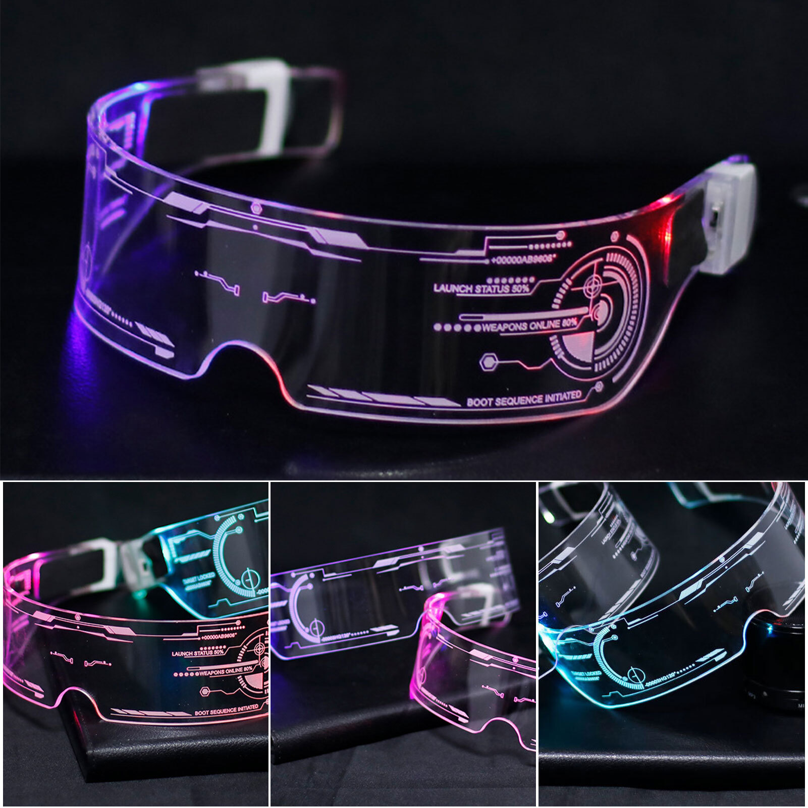 очки cyberpunk светящиеся led светодиодные фото 20