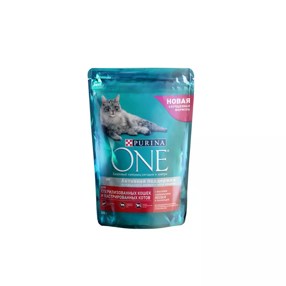 Purina one для стерилизованных кошек лосось