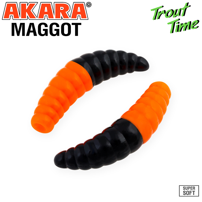 Силиконовая приманка Akara Trout Time MAGGOT 1,6 Tu-Frutti 99T (10 шт.)