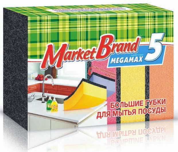 Губка для посуды Megamax, 5 шт