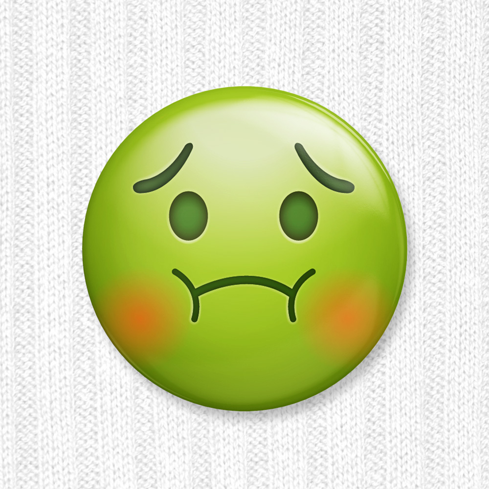 Фото фон зеленый смайлик Значок круглый "Emoji - Эмодзи / Смайлик тошнит" - купить с доставкой по выгодны