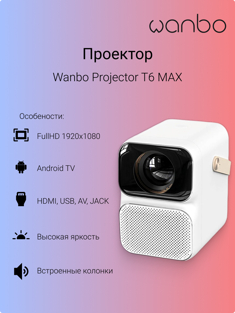 Проектор wanbo projector t6 max. Xiaomi Wanbo Projector t6 Max.