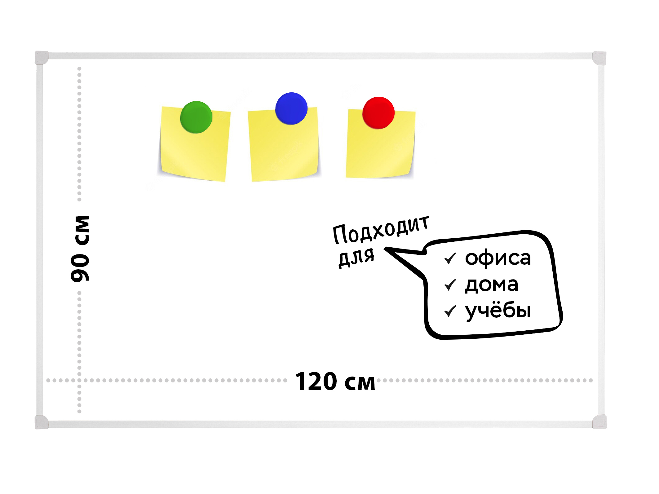 Одноэлементная магнитно маркерная доска 120х200 с покрытием polyvision