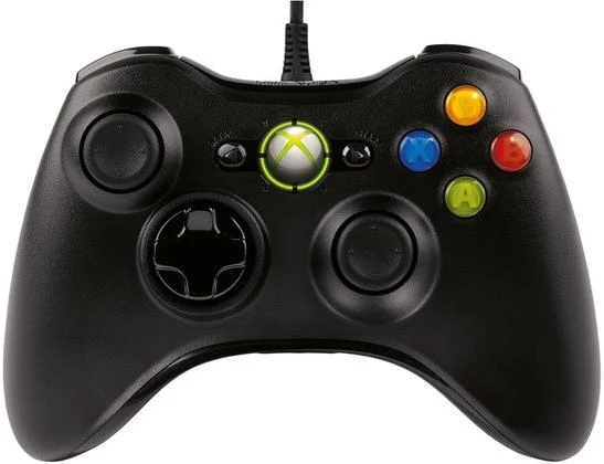 Xbox Геймпад 360 Wired Controller, Проводной, черный