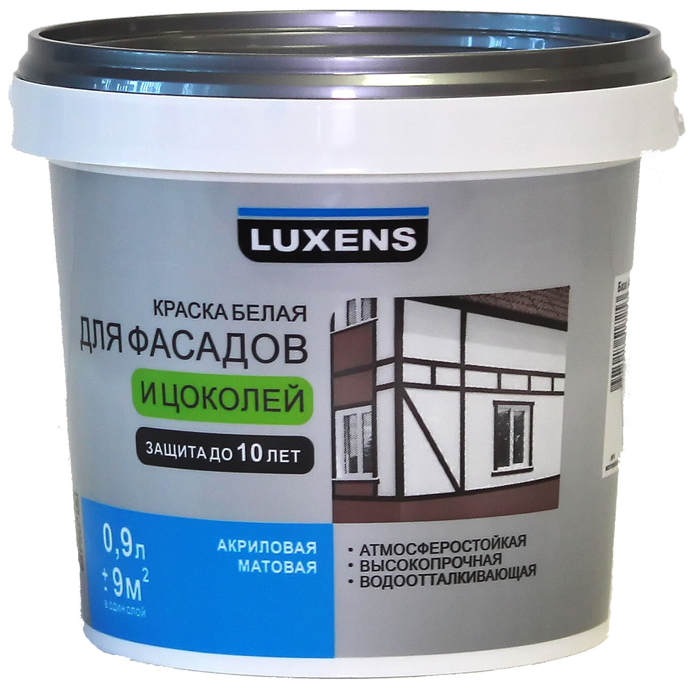 Краска для фасадов и цоколей Luxens база а 0.9 л