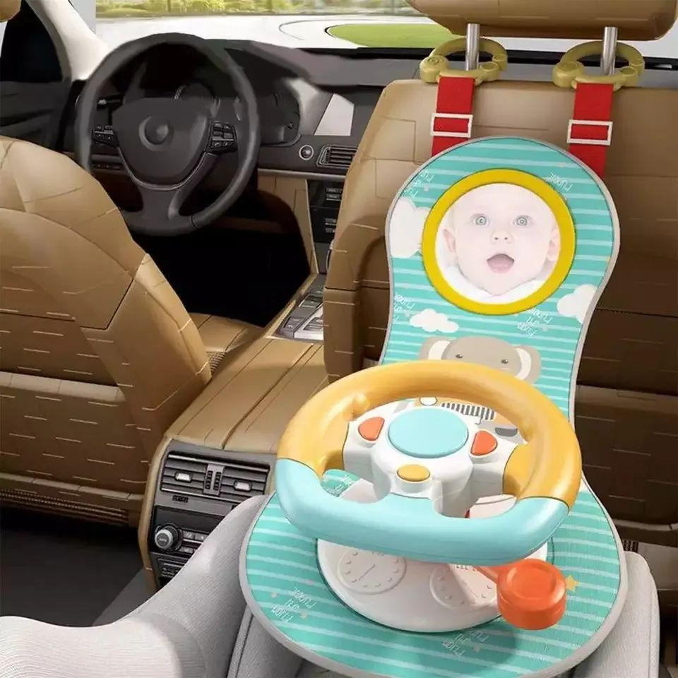руль игрушечный в машину с креплением к автокреслу