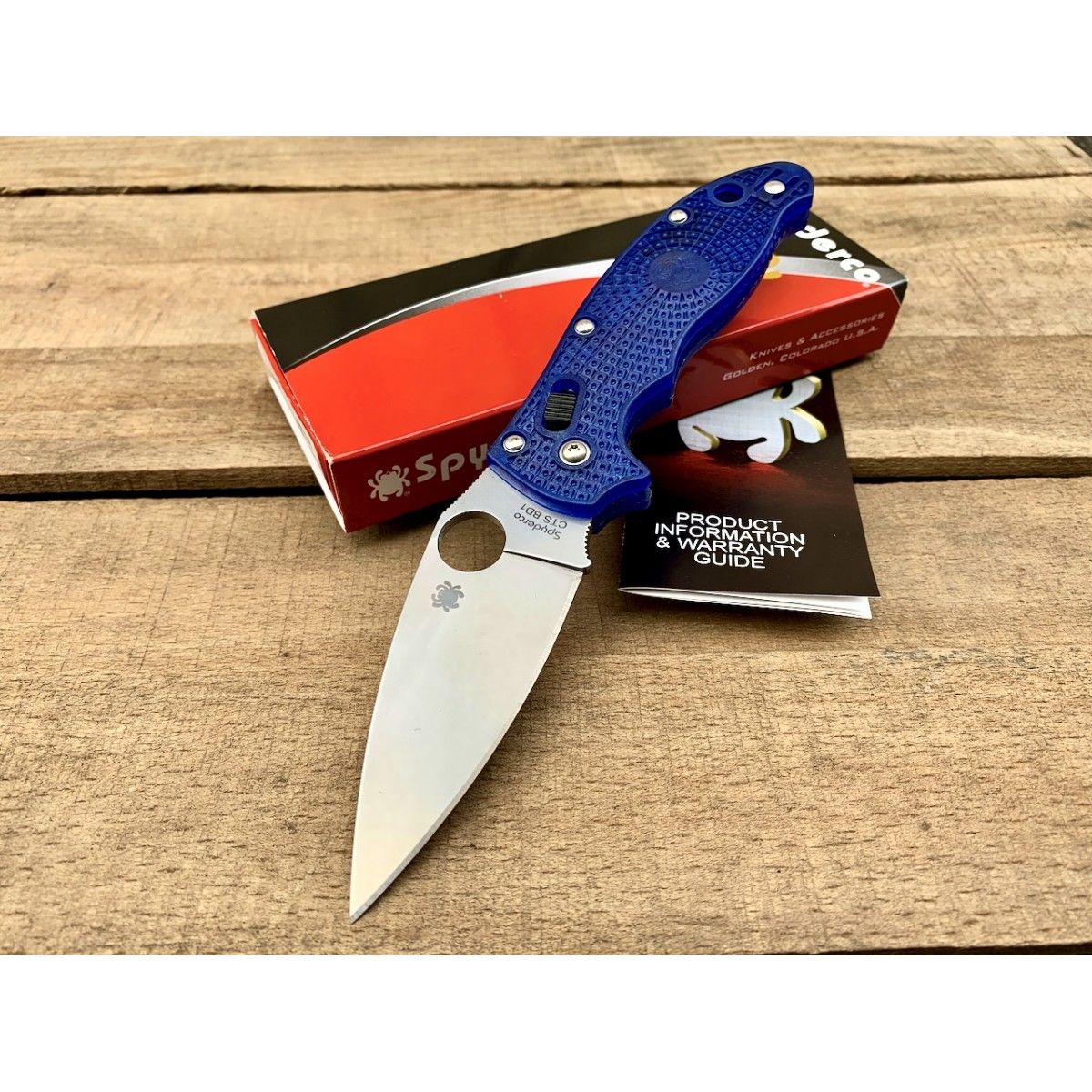 Нож складной Spyderco SC101PBL2 Manix, BD-1 Blade, Blue Handle