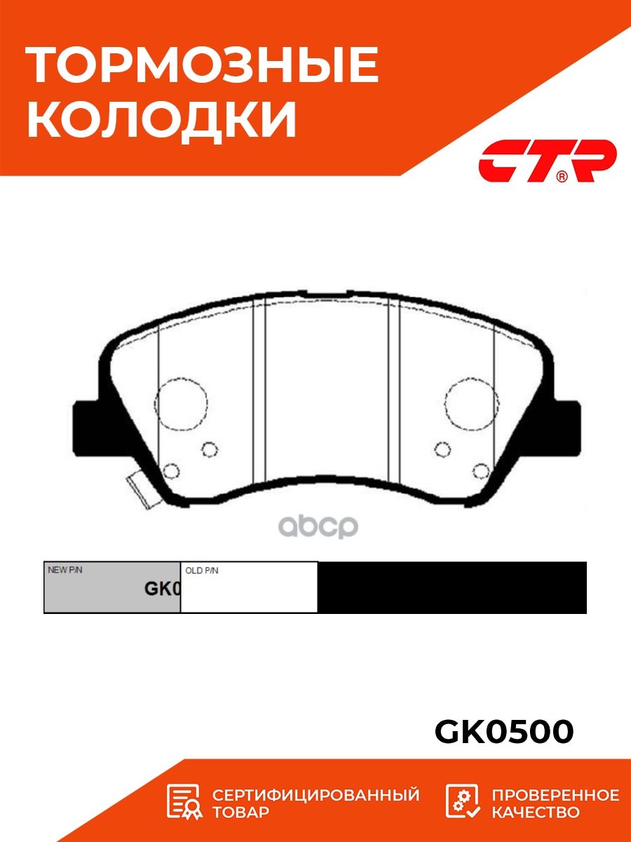 Колодки тормозные CTR GK0500 - купить по низким ценам в интернет-магазине  OZON (777074597)