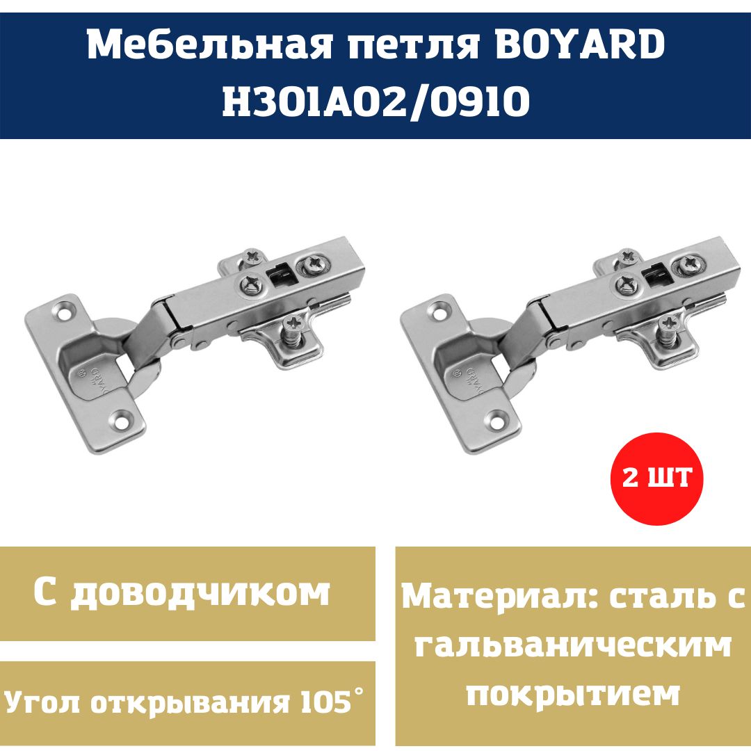 H301a02 0910 петля мебельная с доводчиком тип а