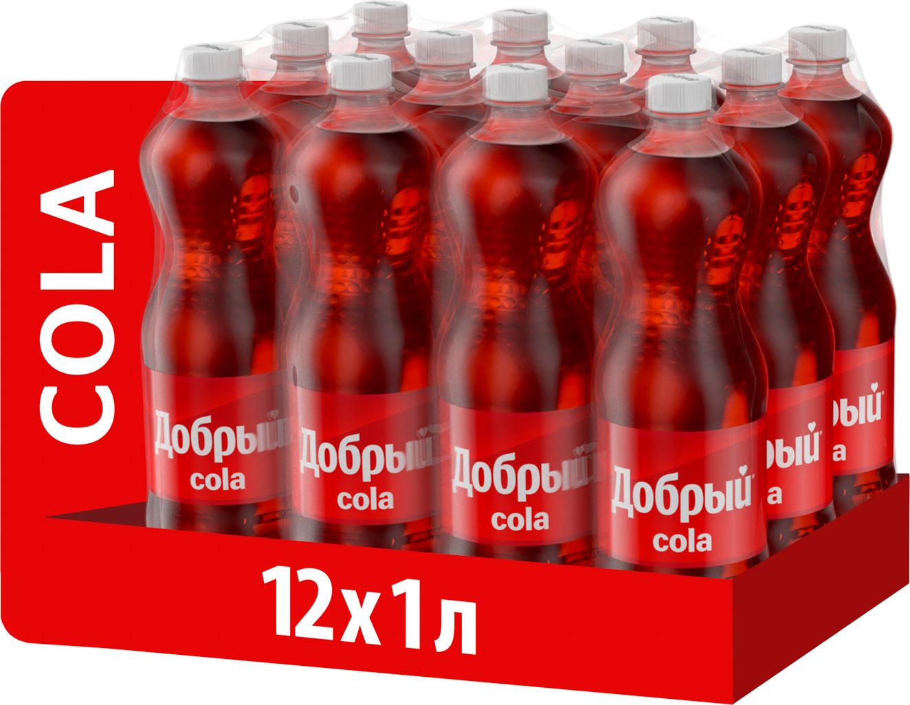 Газированный напиток Добрый Cola, 12 шт х 1 л