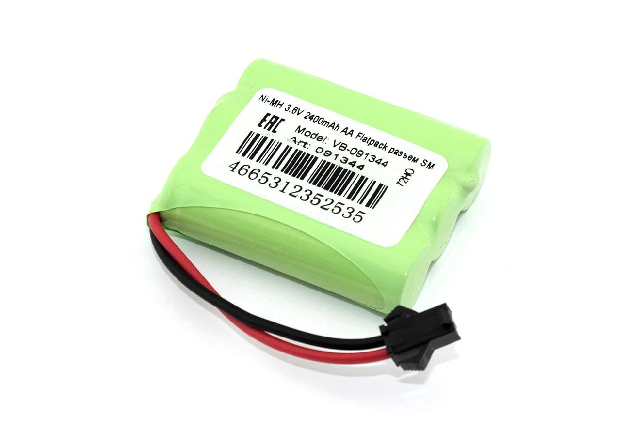 Аккумулятор Ni-MH 3.6V 2400mAh AA Flatpack разъем SM