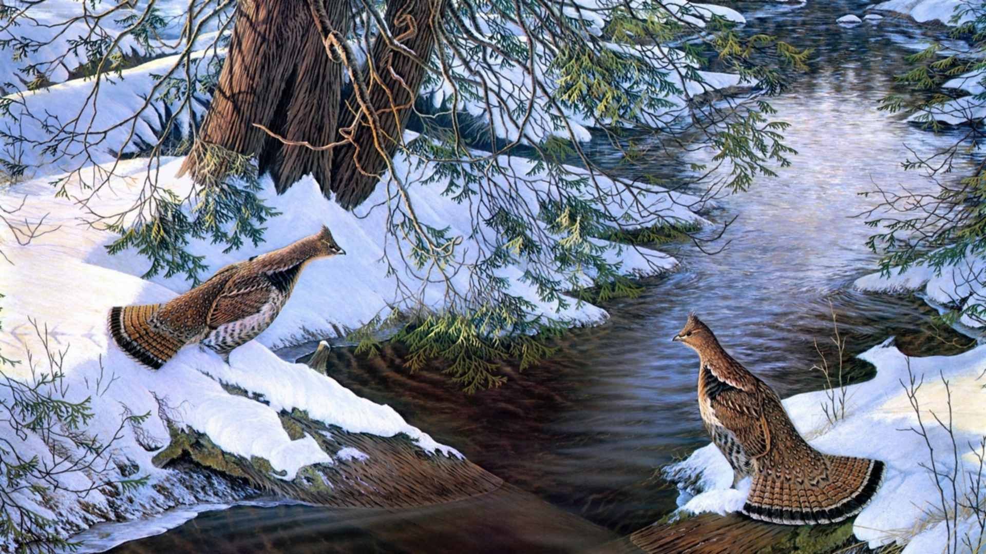 Картина бегут ручьи