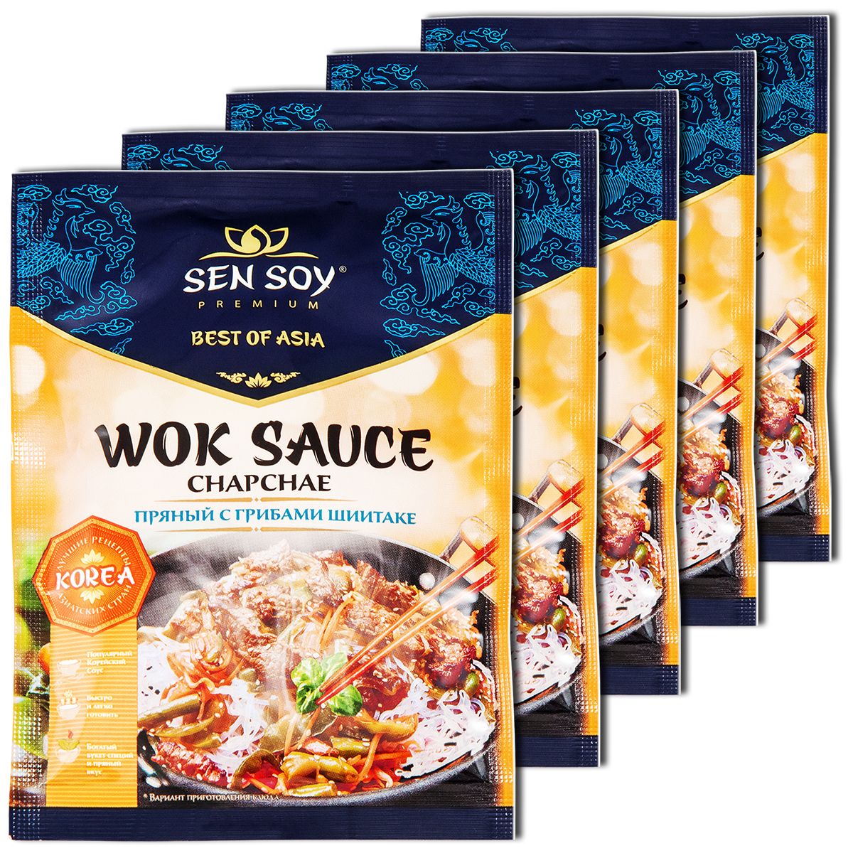 SenSoy соус WOK SAUCE CHAPCHAE пряный с грибами шиитаке, пакет 80г, 5 шт. -  купить с доставкой по выгодным ценам в интернет-магазине OZON (801030476)