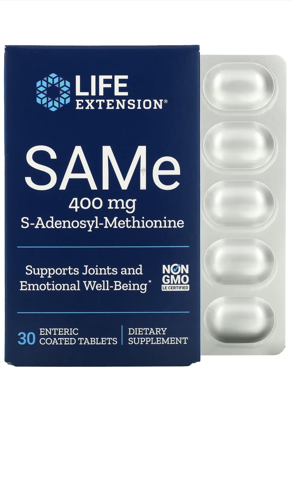 S-Аденозил-Метионин(дисульфаттозилат)LIFEEXTENSIONSAMeS-Adenosyl-Methionine400mg30таблеток