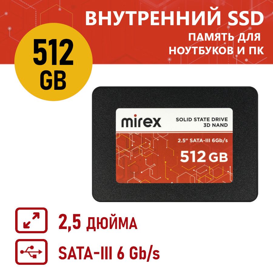 Mirex 512 ГБ Внутренний SSD-диск SATA-III (512GBSAT3)