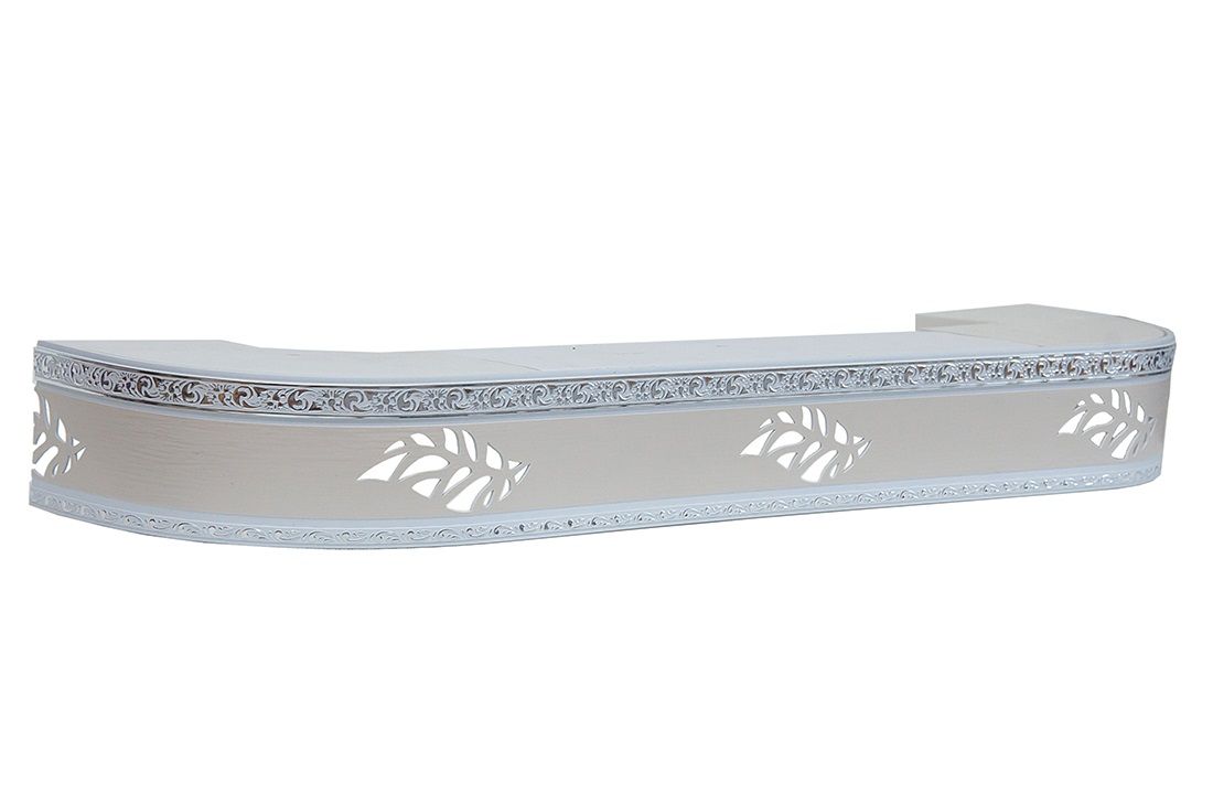 Карниз 260см стандарт Есенин 3-х рядный серебро с декоративной планкой