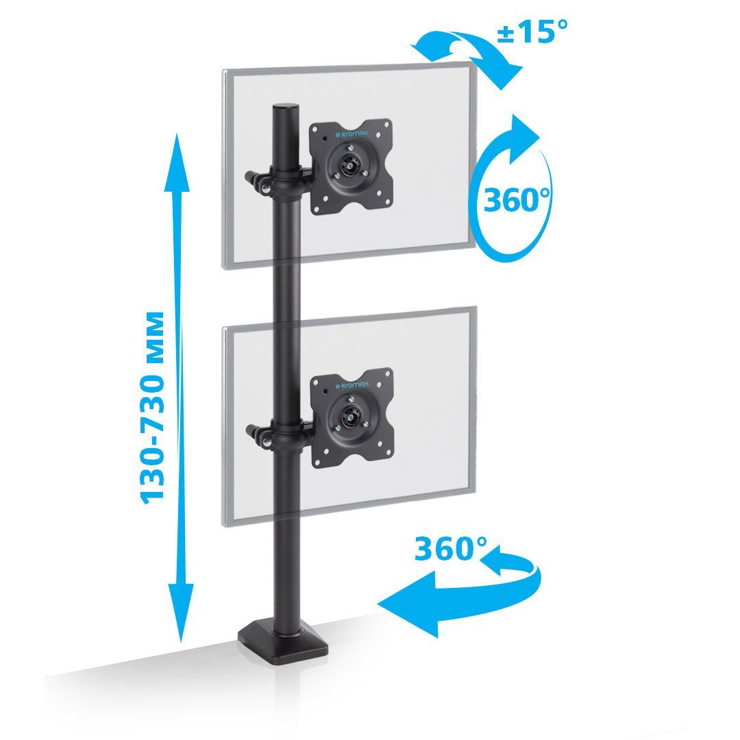 Kromax Кронштейн для двух мониторов настольный OFFICE-5 / до 34" / до 2х6 кг