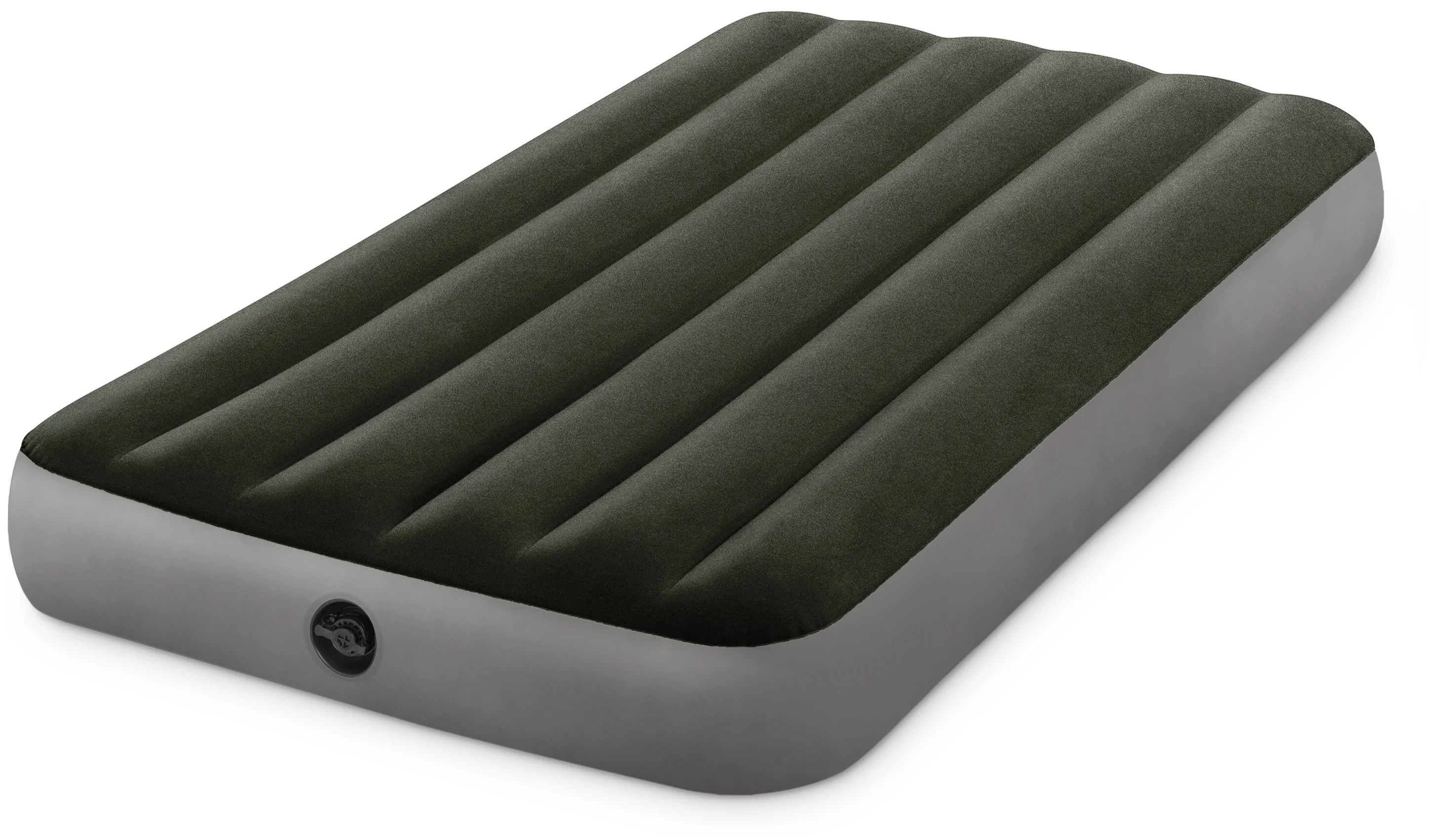 Надувной матрас с подушками и насосом intex classic downy airbed fiber tech 152х203х25 см 64765