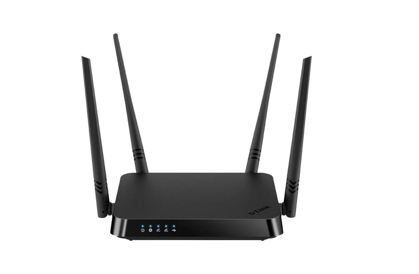 Роутер WiFi, D-Link DIR-825/RU/I1, беспроводной двухдиапазонный гигабитный маршрутизатор AC1200 Wave 2 с поддержкой VPN и MU-MIMO, 3G/LTE и USB-портом черный