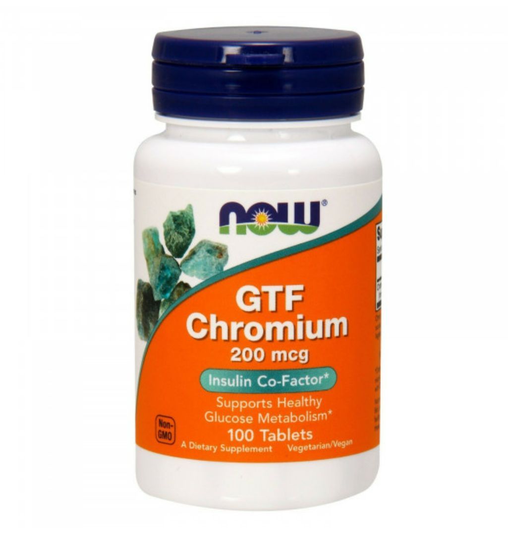 NOW Хром GTF CHROMIUM 200 mcg 100 таблеток