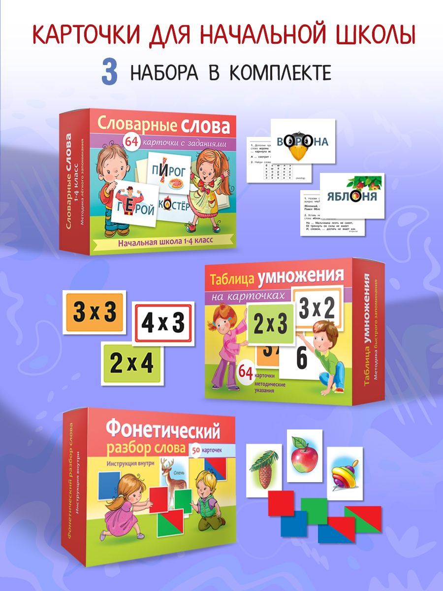 Таблица умножения-Фонетический разбор слова-Словарные слова 1-4 класс -  купить с доставкой по выгодным ценам в интернет-магазине OZON (915263874)