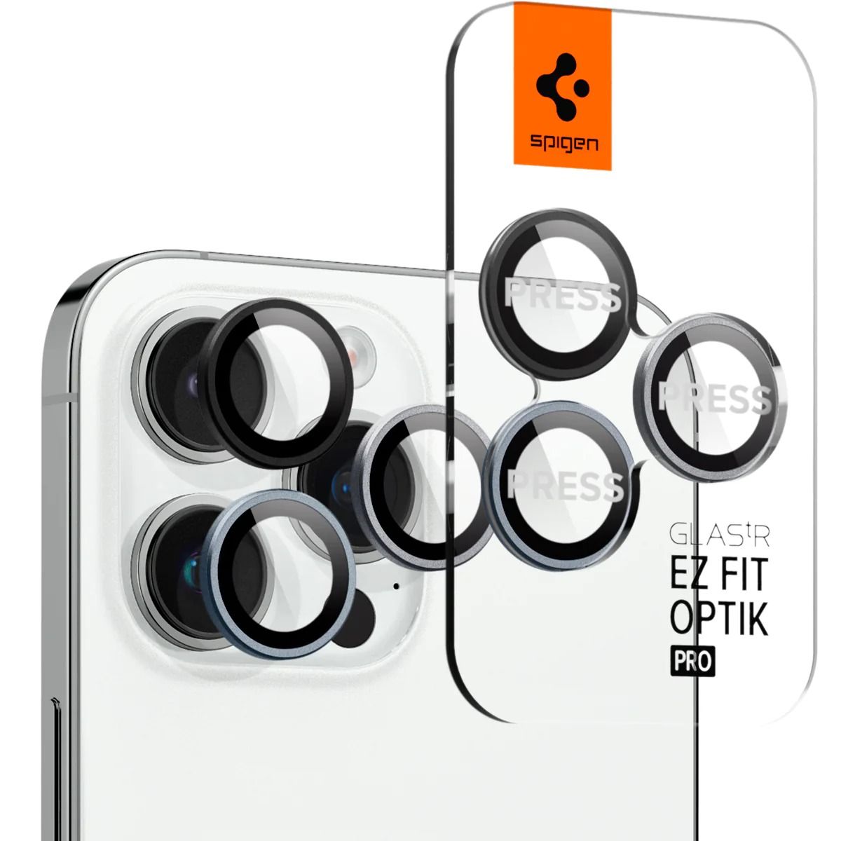 ЗащитноестеклодлякамерыSPIGENдляiPhone14&15Pro/14&15ProMaxGLAS.tREZFitOptikPro2шт-ZeroOne-AGL06159