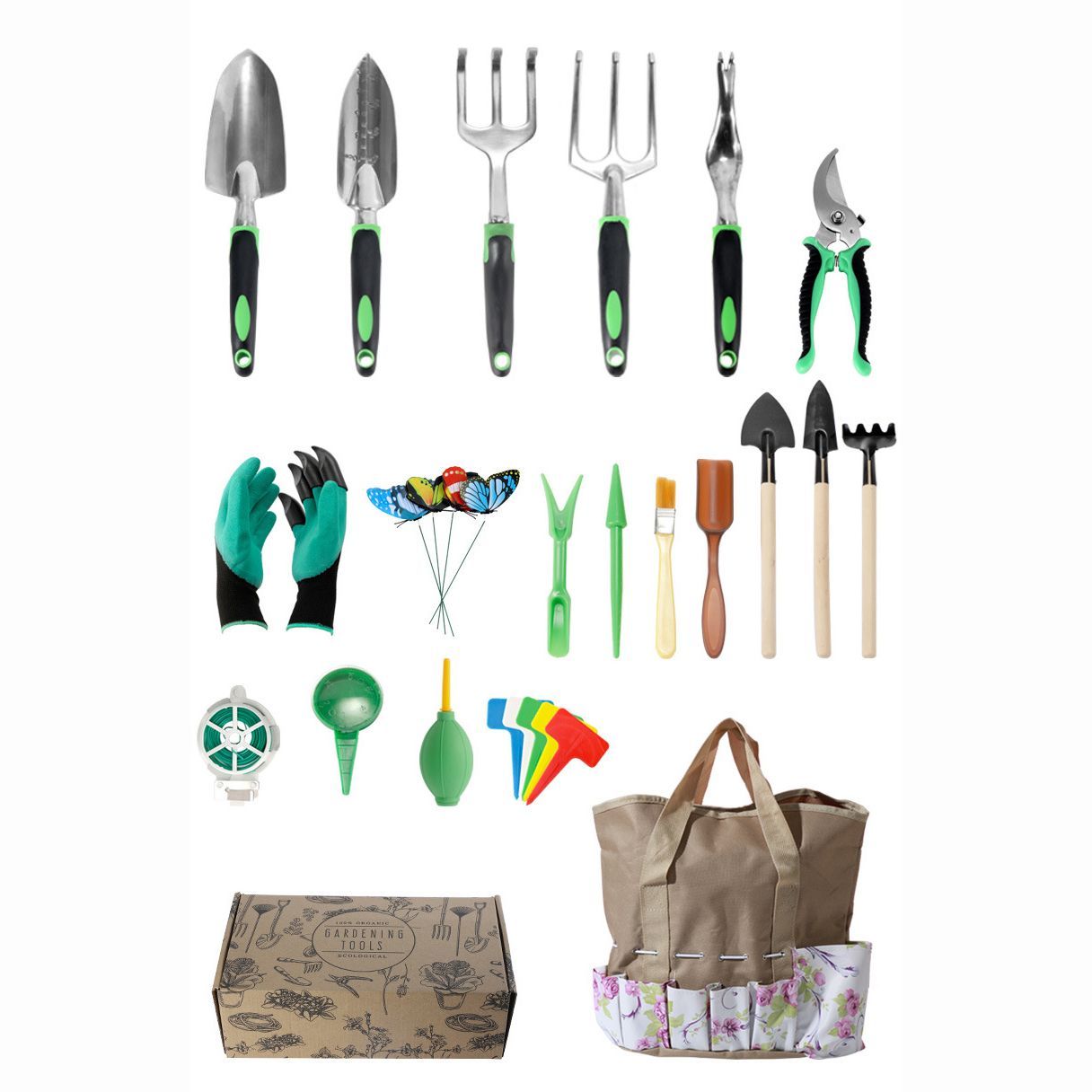 Набор садово-огородного инструмента santool 5 предметов 090208-005. Набор инвентаря 3-предмета лопатка+вилка+рыхлитель с мягкой ручкой. 00. Набор инвентаря. Набор садовых инструментов garden tools.