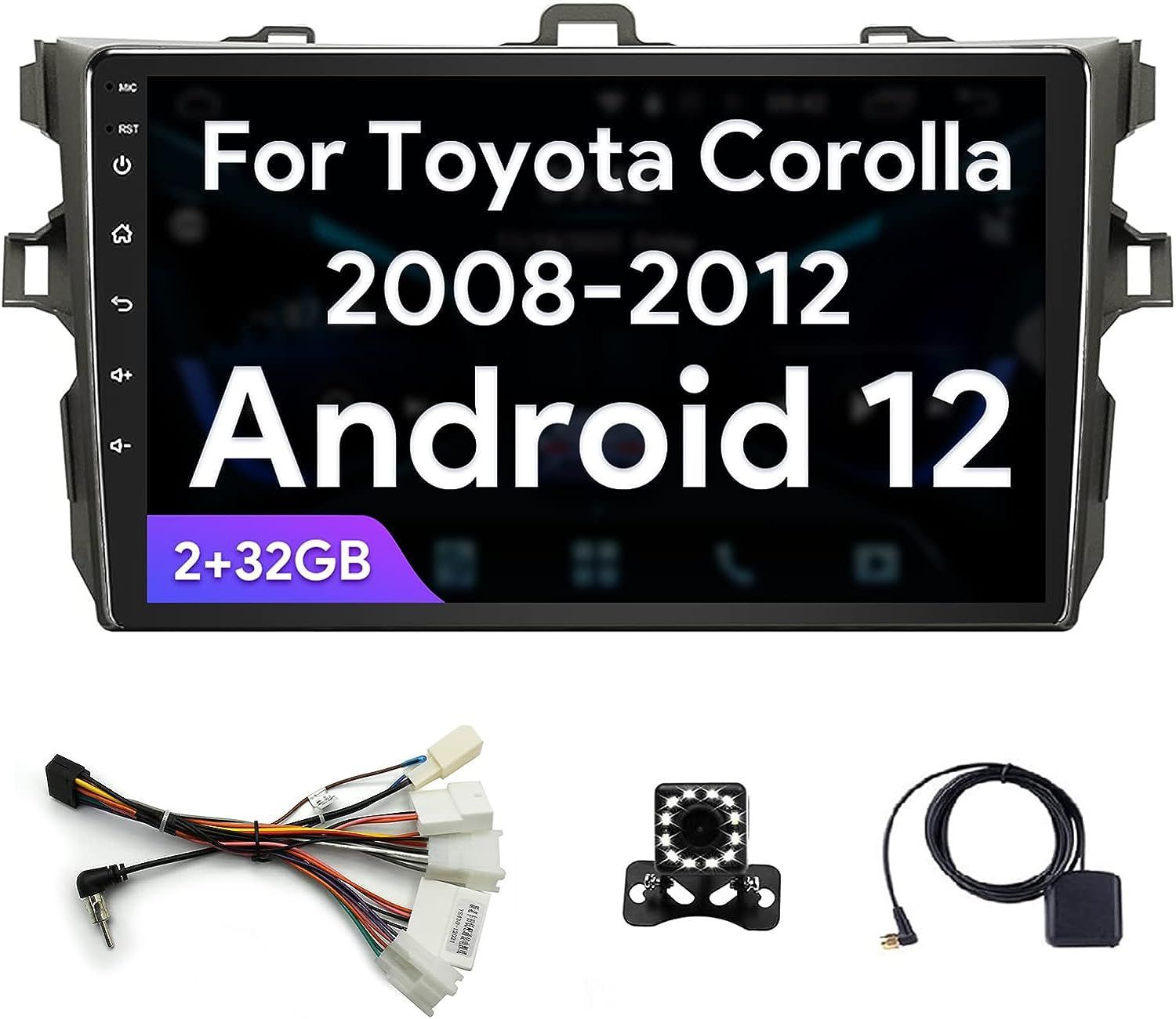 Магнитола 2/32 Гб Android 12 для Toyota Corolla E150 (2007-2012) /  Автомагнитола Андроид Тойота Королла 150,4 ядер,Android Auto,Carplay,WiFi  ,Gps - купить в интернет-магазине OZON с доставкой по России (1132810379)