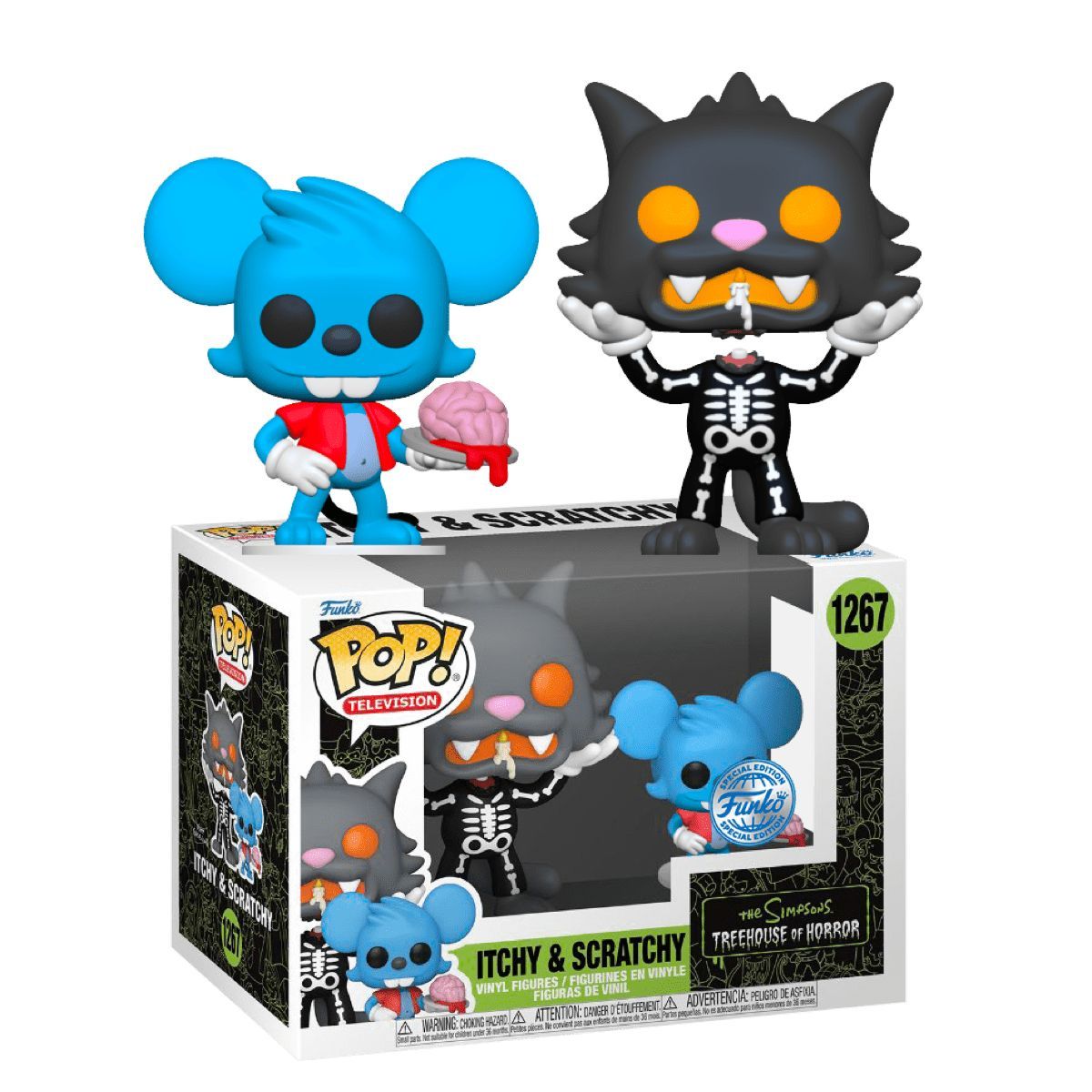 Фигурки Funko Pop! Simpsons: Itchy with Brain and Scratchy Skeleton (Фанко  Поп Щекотка и Царапка из мультсериала Симпсоны) - купить с доставкой по  выгодным ценам в интернет-магазине OZON (1375425797)