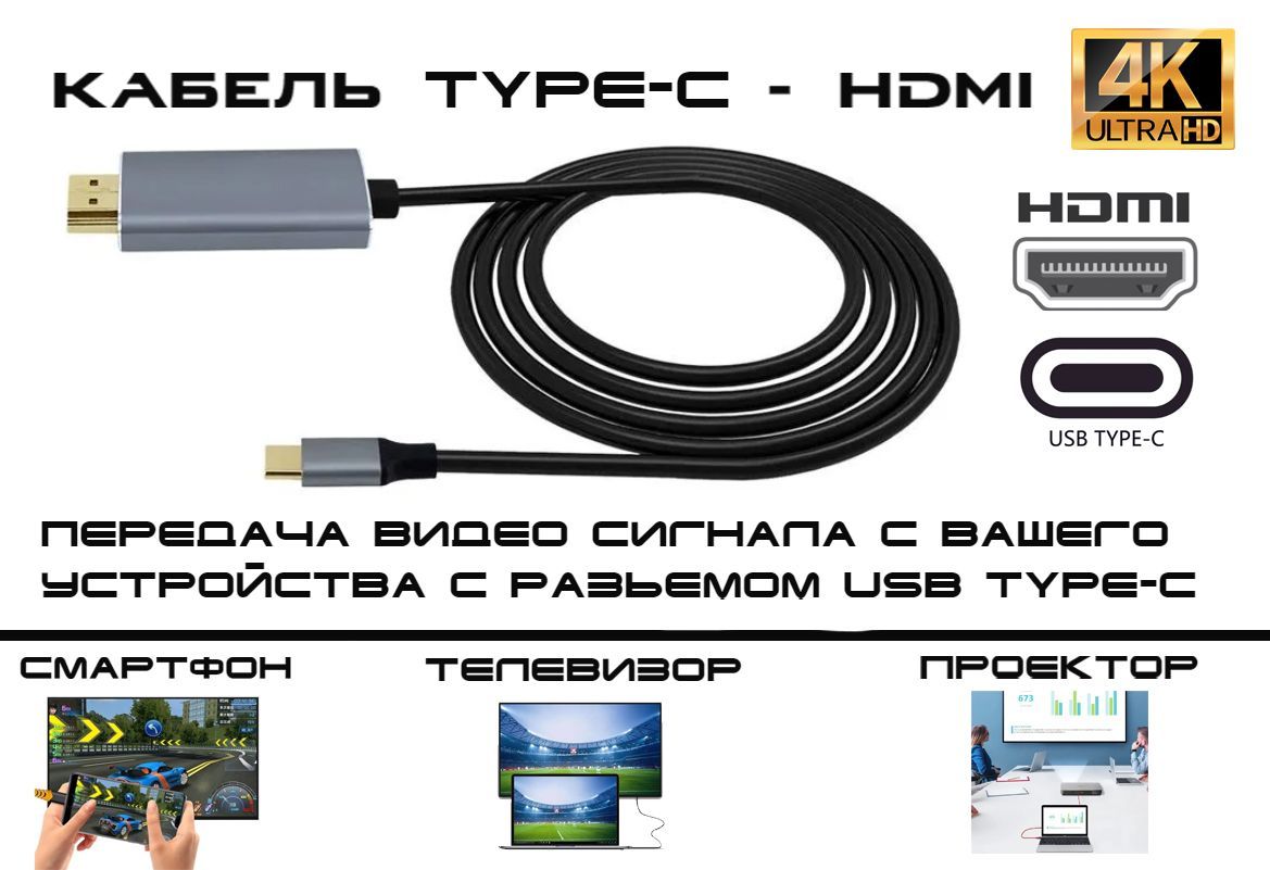 Переходник Type C Hdmi для Смартфона купить на OZON по низкой цене