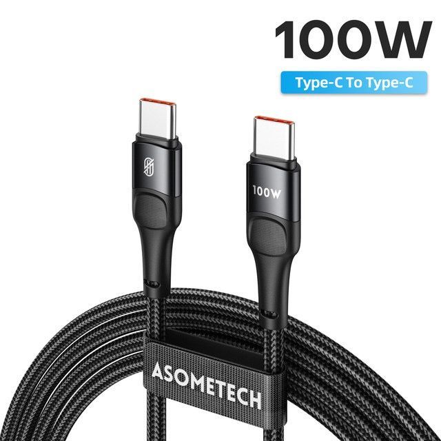 ASOMETECH Кабель питания USB Type-C/USB Type-C, 1 м, черный