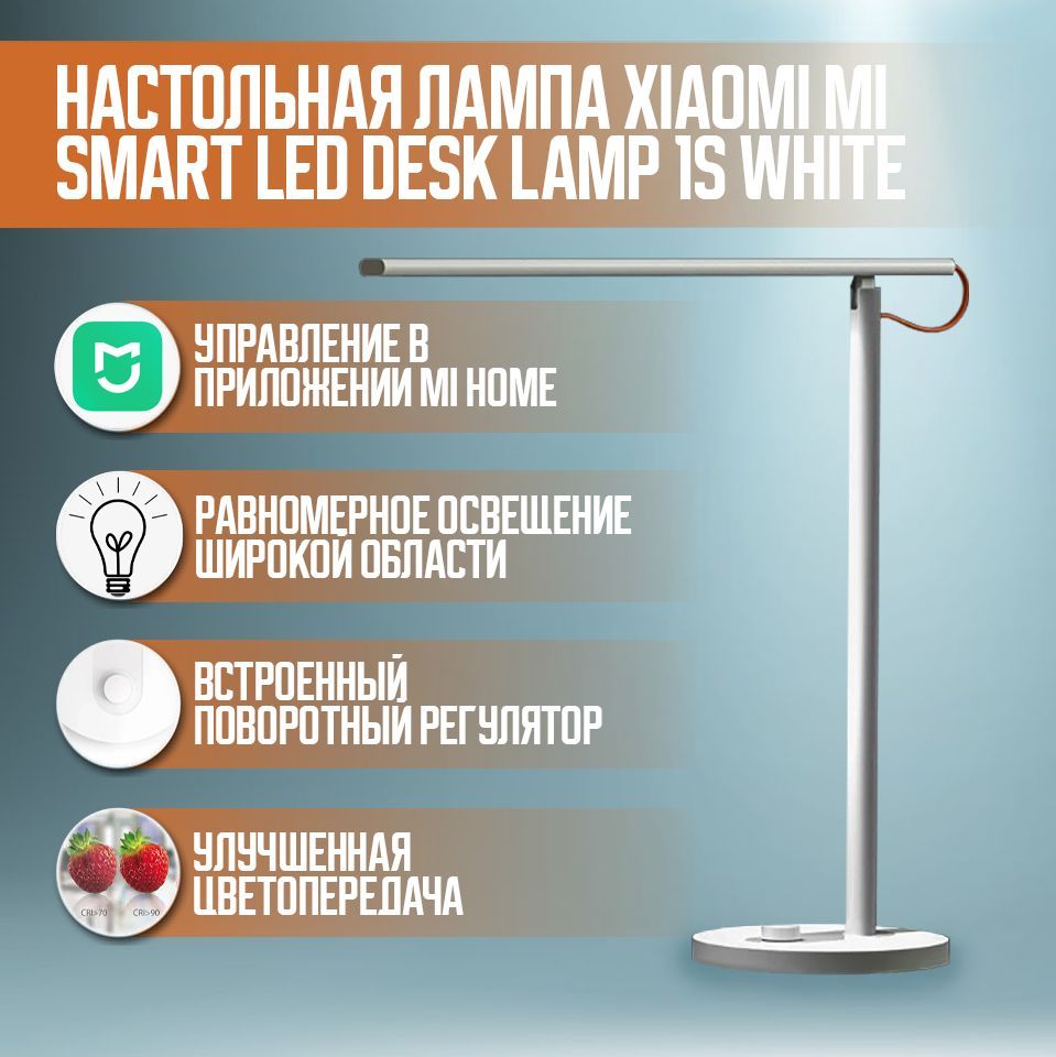 Настольная лампа Xiaomi Mi Smart LED Desk Lamp 1S (MJTD01SYL) Белый