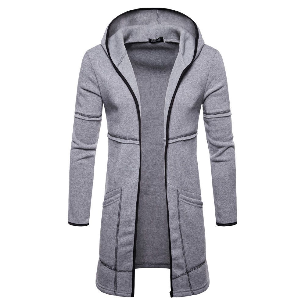 Mens Coat long Jacket с капюшоном