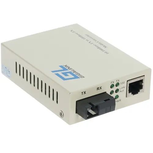 МедиаконвертерGIGALINK,RJ-45x100Мбит/с,20км,(GL-MC-UTPF-SC1F-18SM-1310-N)