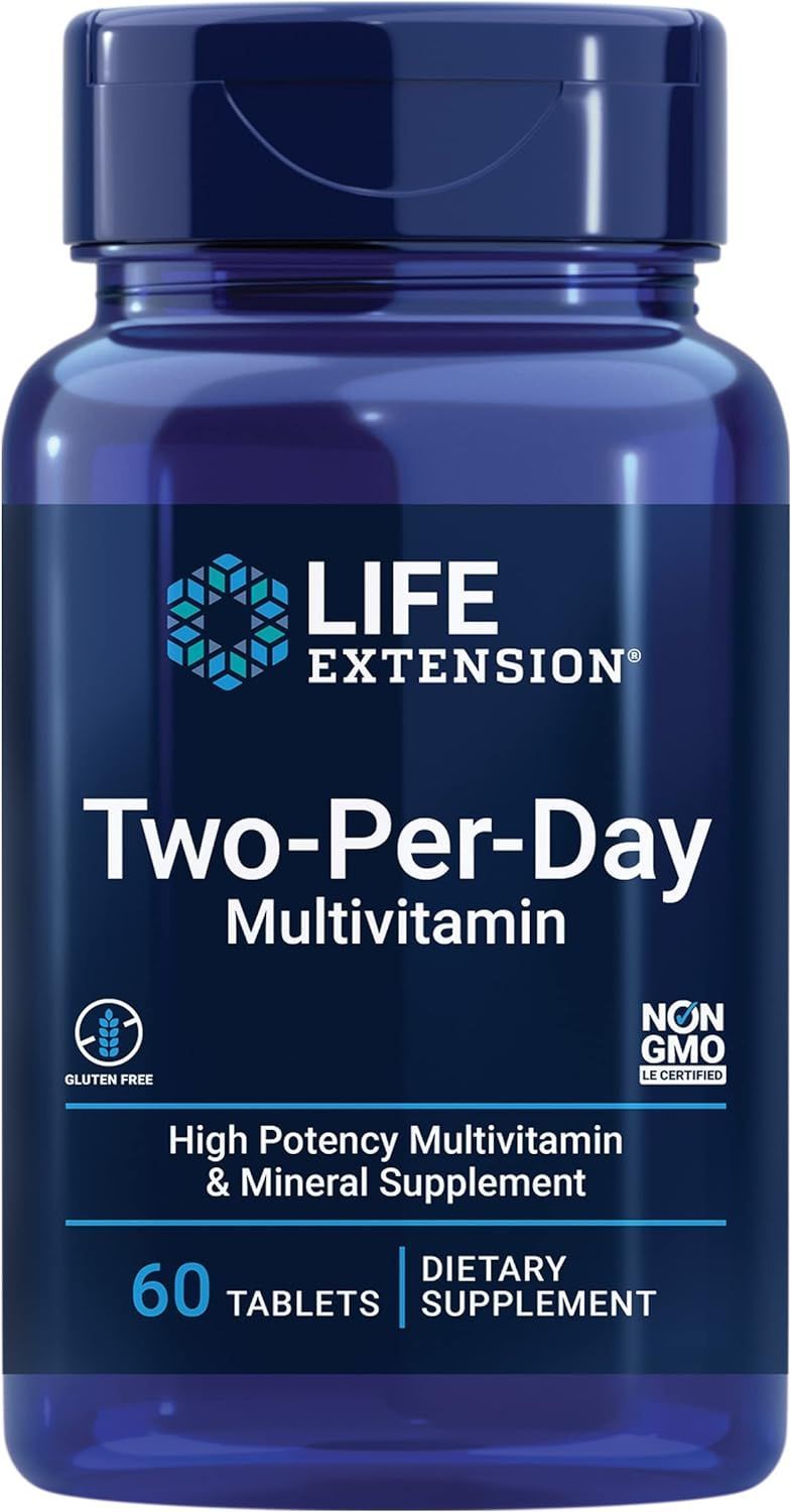 LifeextensionTwo-Per-DayMultivitamin,мультивитамины,витаминно-минеральныйкомплекс,производствоСША,60таблеток.