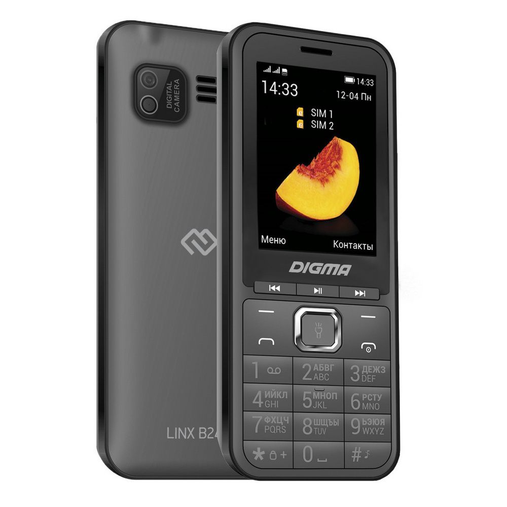 Мобильный телефон Digma Linx B241 32Mb серый (1497197)