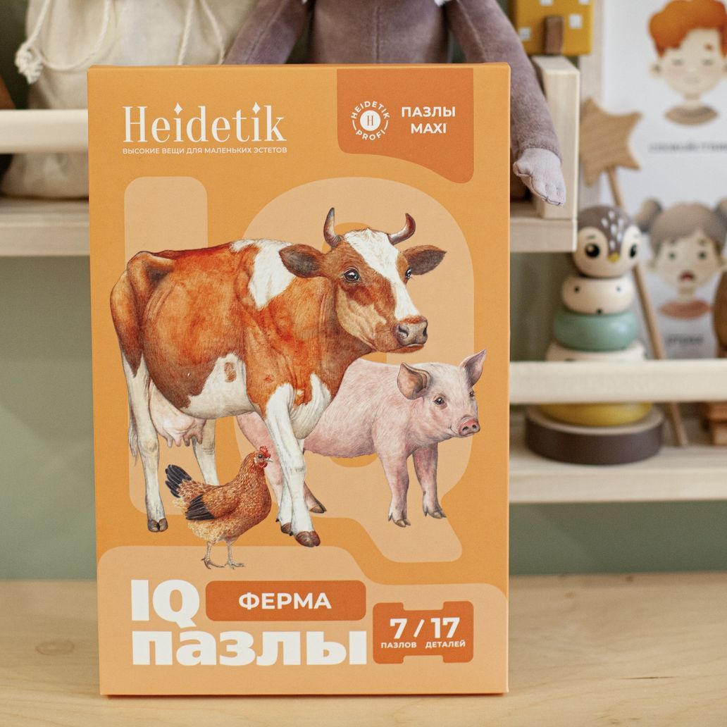 Бейби-пазлы Heidetik IQ Пазлы для детей "Ферма" 17 деталей