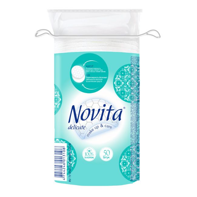 Ватные диски. Ватные диски novita delicate 50шт. Aura, ватные диски, 50 шт..