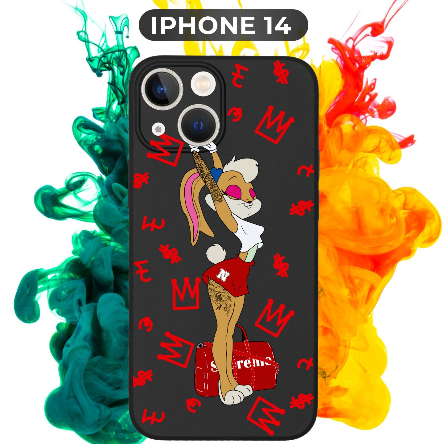 Силиконовый,защитный чехол с рисунком Lola Bunny Supreme/Лола Банни Суприм  на Apple IPhone 14 / Айфон 14 - купить с доставкой по выгодным ценам в  интернет-магазине OZON (780630602)