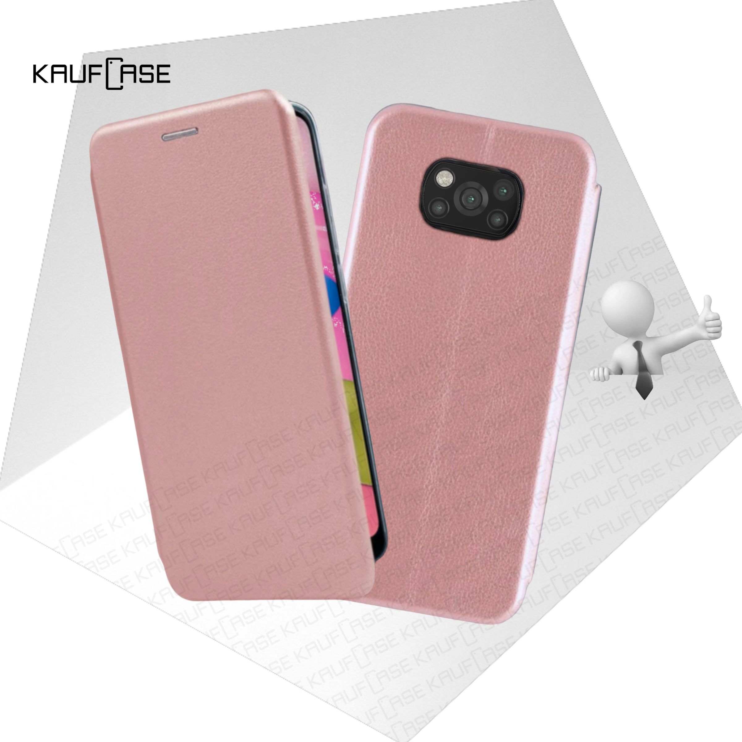 Чехол книжка KaufCase для телефона Xiaomi Poco X3 NFC /X3 Pro (6.67"), розовое золото. Трансфомер