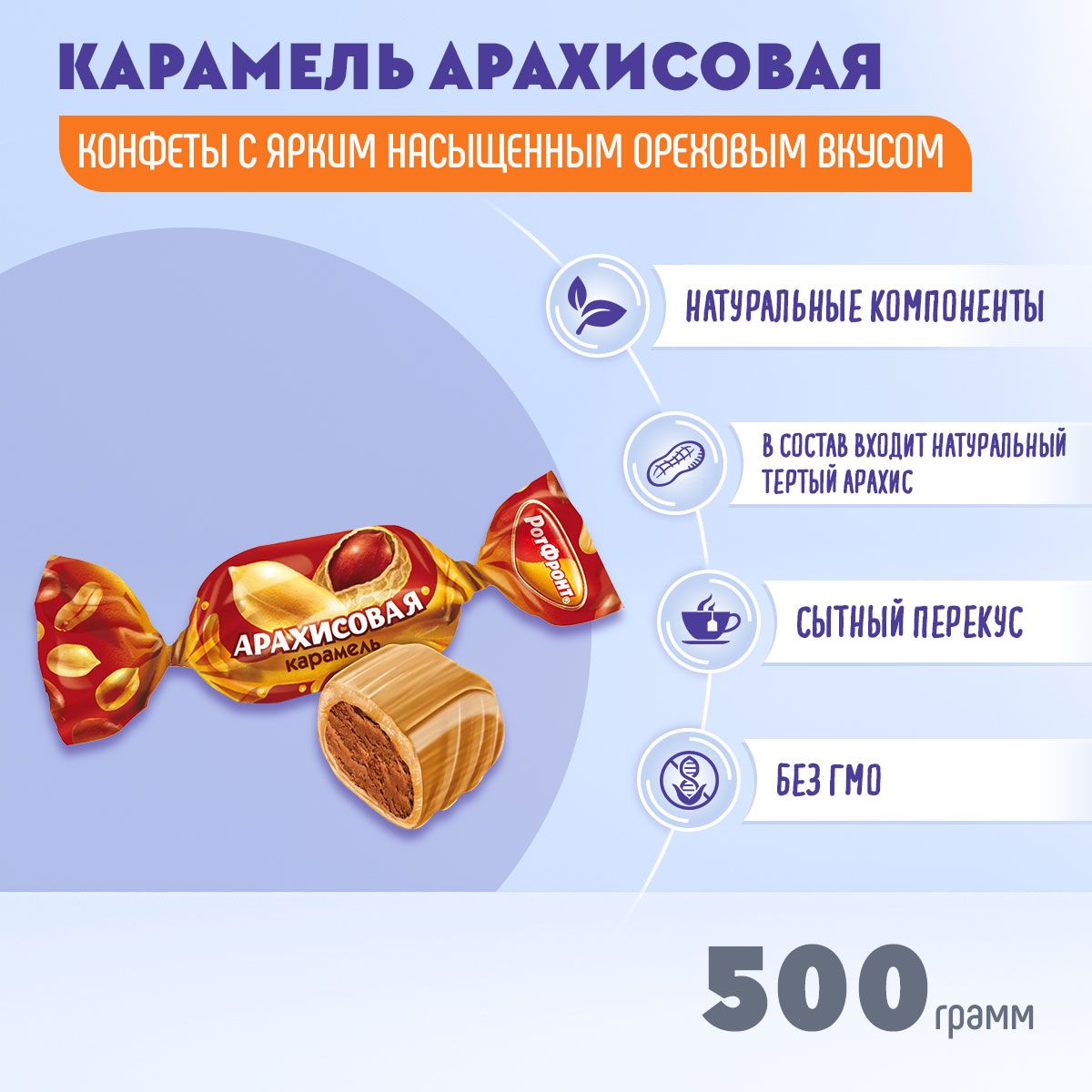 Карамель Арахисовая 500 грамм Рот Фронт