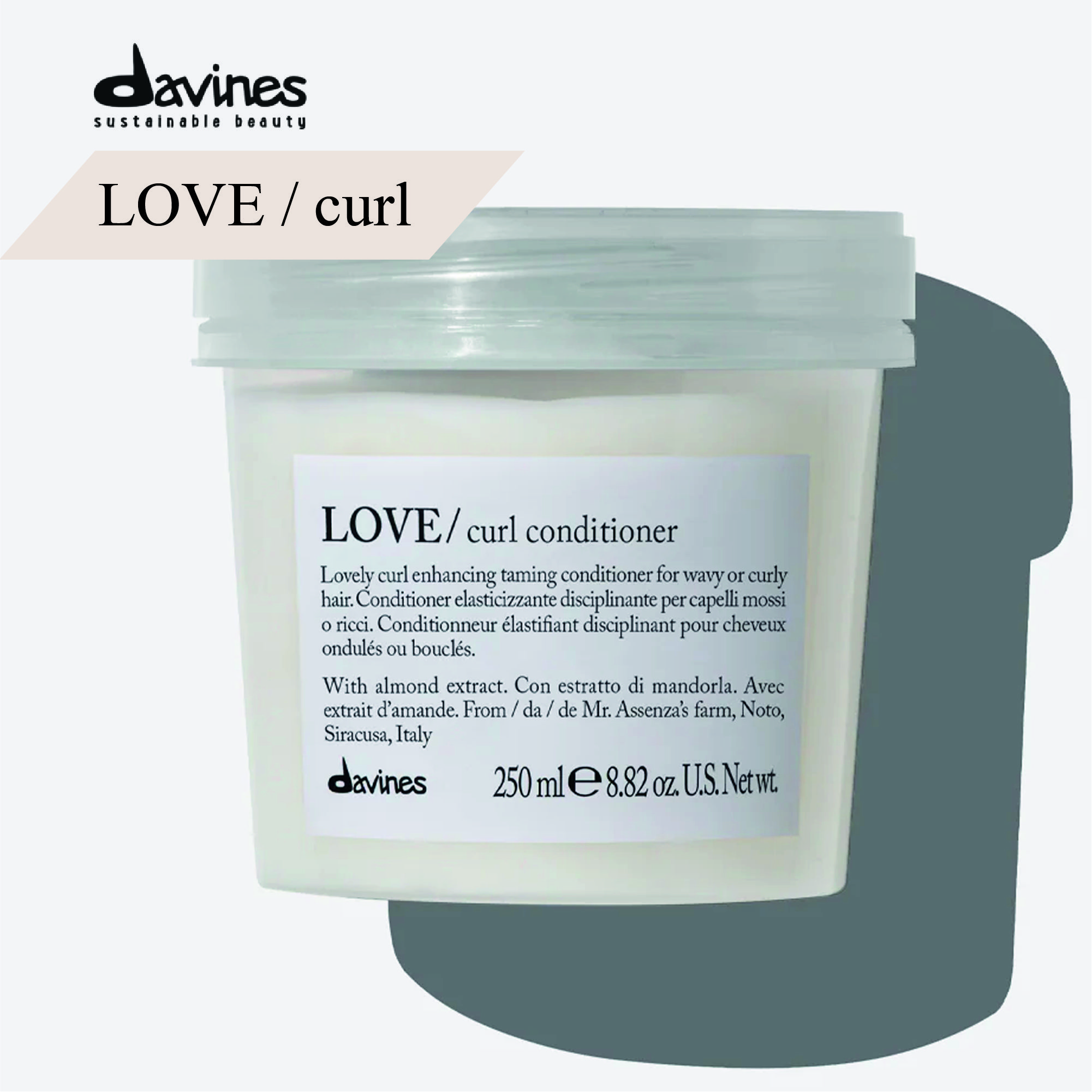 Davines Love Curl Профессиональный кондиционер для волос, для усиления завитка, Италия