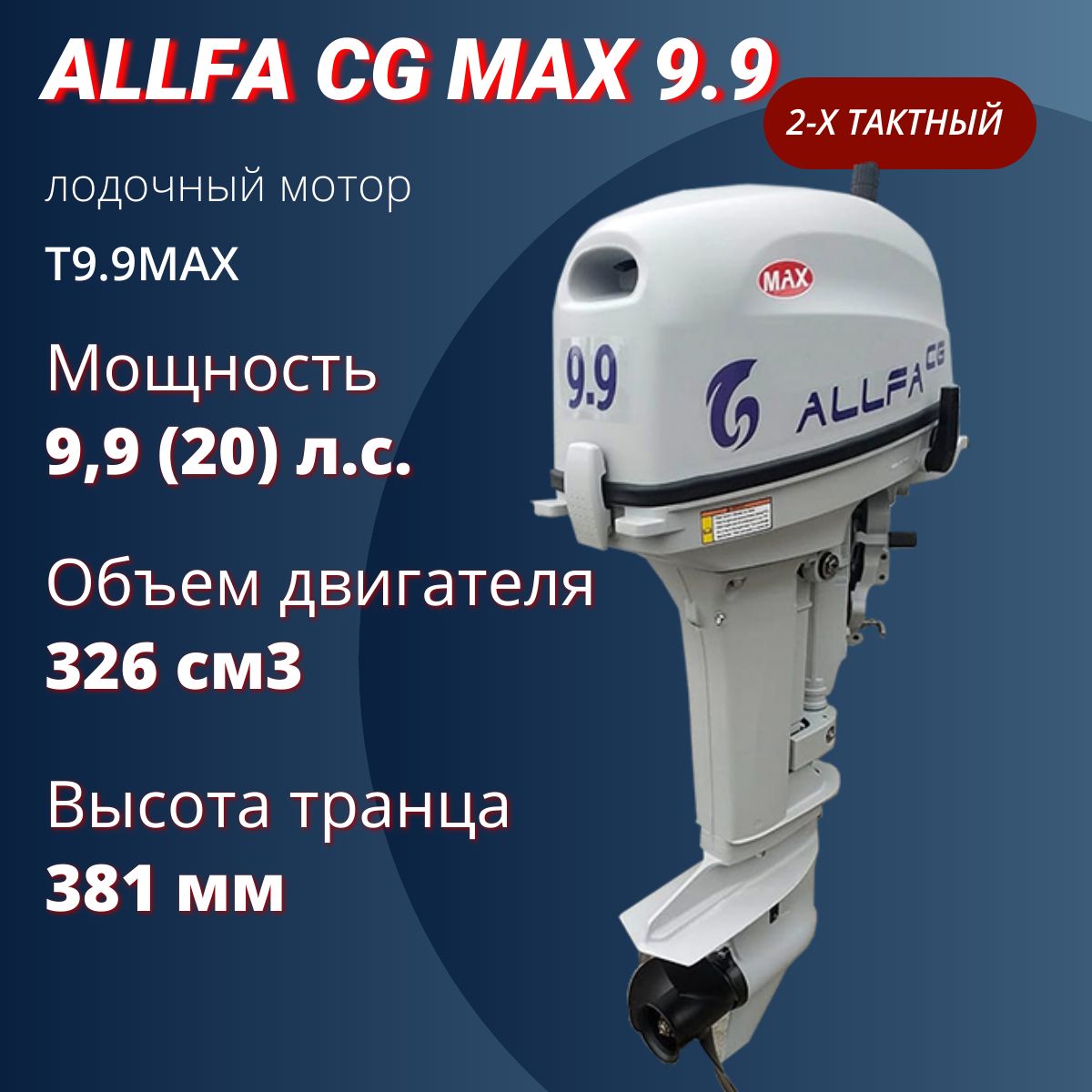 Лодочный мотор ALLFA CG Т 9.9 MAX (20) - купить по выгодной цене в  интернет-магазине OZON (1316499275)